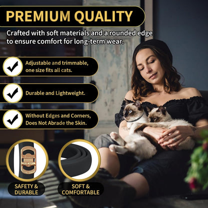 YOTANGO 4 Pack Flea Collar for Cats, 32 Months Flea and Tick Prevention for Cats, Waterproof Cat Fleas Collar, Cat Fleas and Ticks Treatment, Adjustable Tick Collars for Kittens-Black