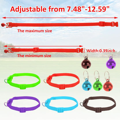 STARVAST 15PCS Goat Collars with Bells, Adjustable Nylon Grazing Collars with Copper Bells, Pet Anti-Lost Loud Bronze Bell for Small Farm Animals Including Goats, Sheep, Cows