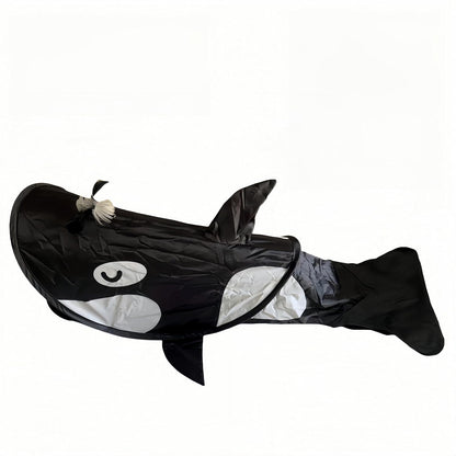 KillerWhale-Shaped Cat Tunnel Toy, Foldable Portable Waterproof Pet Tunnel for Indoor/Outdoot Curious Kittens, Cat Tube for Nap & Hideout, Easy to Store, Fun to Explore