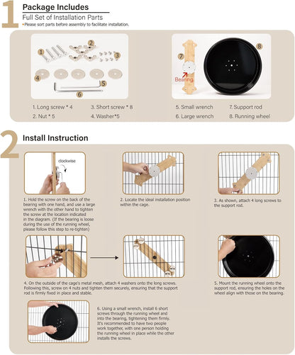 Niteangel Silent Chinchilla Exercise Wheel - 13.8'' Large Activity Running Small Animal Wheel for Chinchilla Degu or Other Similar-Sized Pets