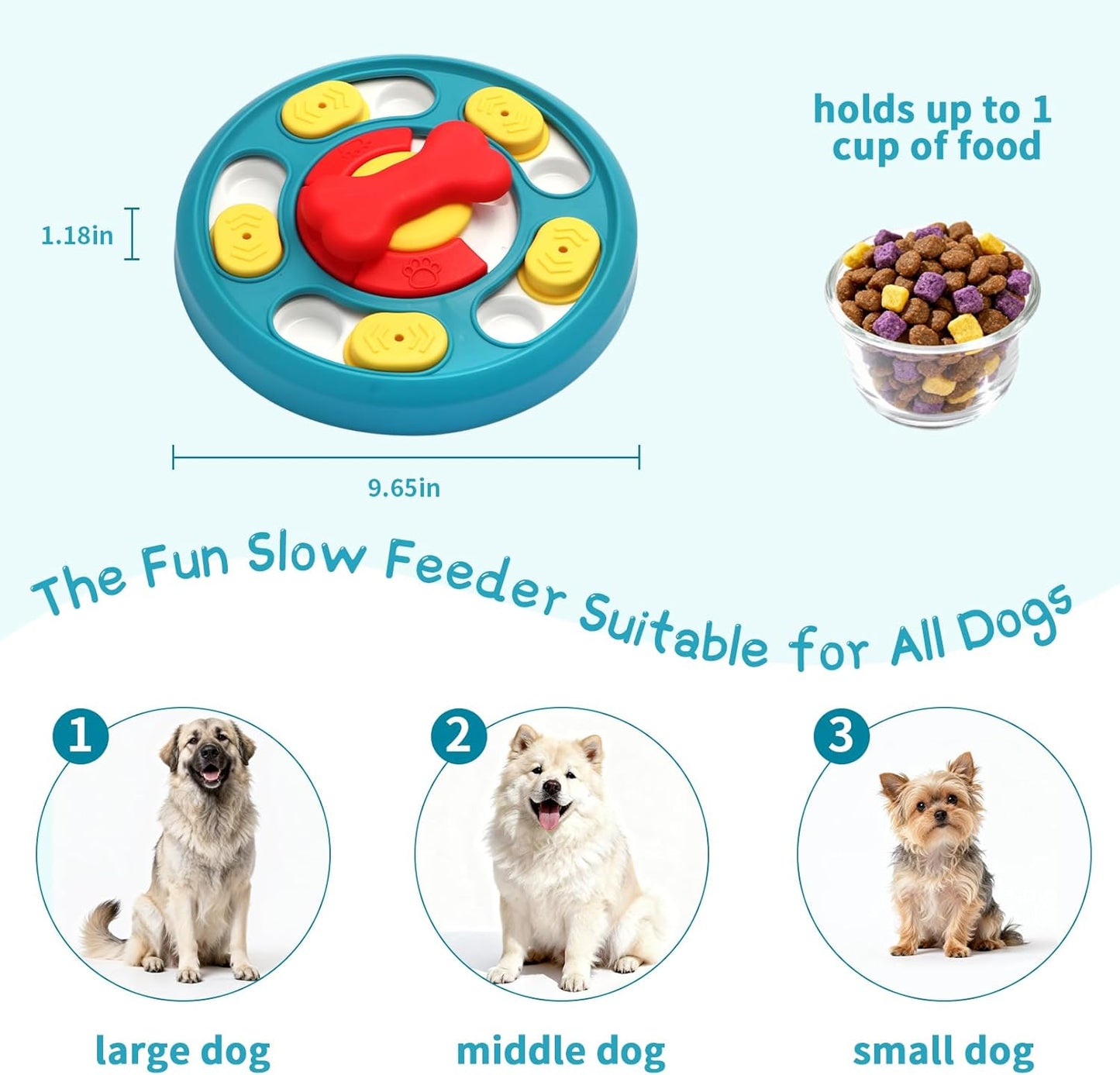 Interactive Dog Toys, Dog Puzzle Toy, Treat Dispensing Enrichment Toys, Food Feeder Toys for IQ Training & Mental Enrichment, Slow Feeder Bowl for Small Medium Large