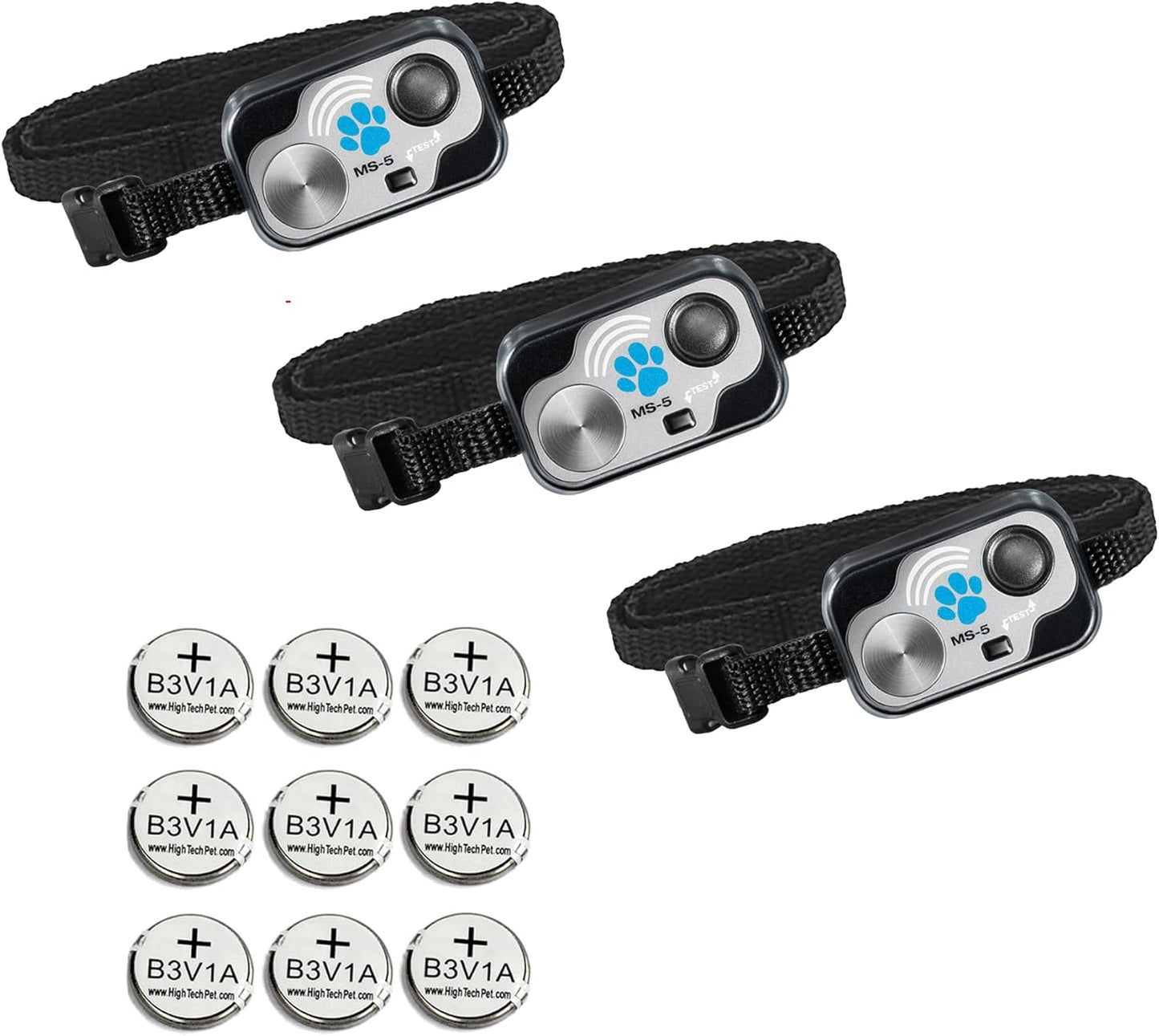 Genuine 3-PK MS-5 Automatic Pet Door Collars with 9 Free Batteries - from High Tech Pet Brand