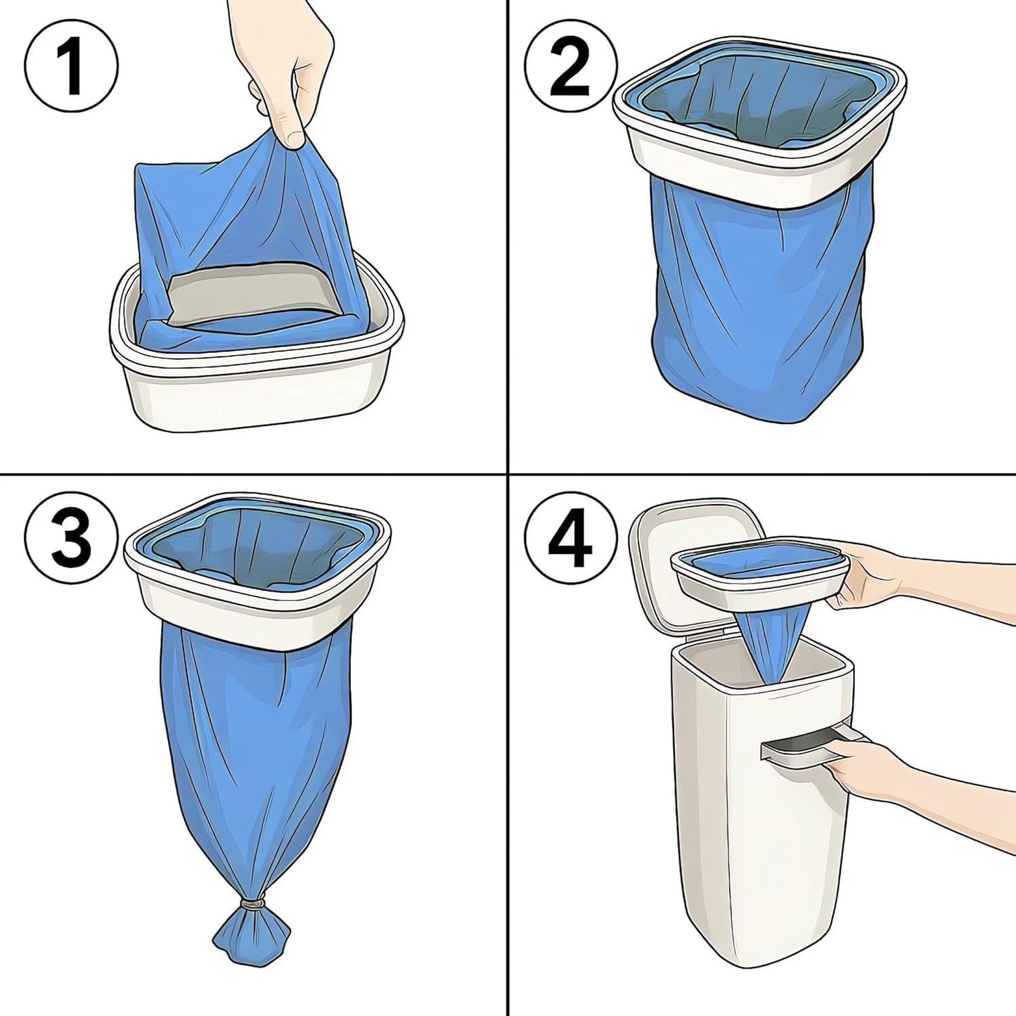 8 Pack 28FT Cat Litter Refill Cartridge, Compatible with Pet Genie Standard/Plus/Style Pail Refills, Up to 32 Months of Supply, 7 layer Odor Control Jumbo Refill Cartridge