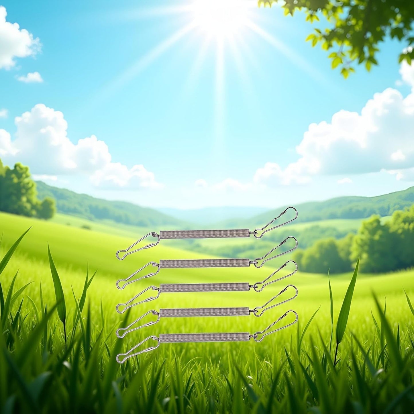 10Pcs Spring with 2 Clips Used Singly or in Combination to Hold Rabbit Water Dispenser Drinking Bottle for Small Animals Feeding and Watering Supplies