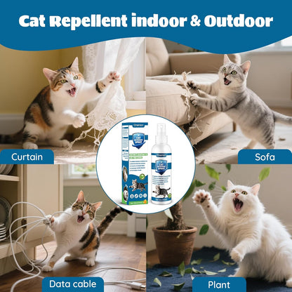 Cat Deterrent Spray - Indoor & Outdoor Cat Repellent, Stops Cats from Scratching Furniture, Carpets, Sofas, Curtains and Urine Marking - Effective Anti-Scratch Training Aid