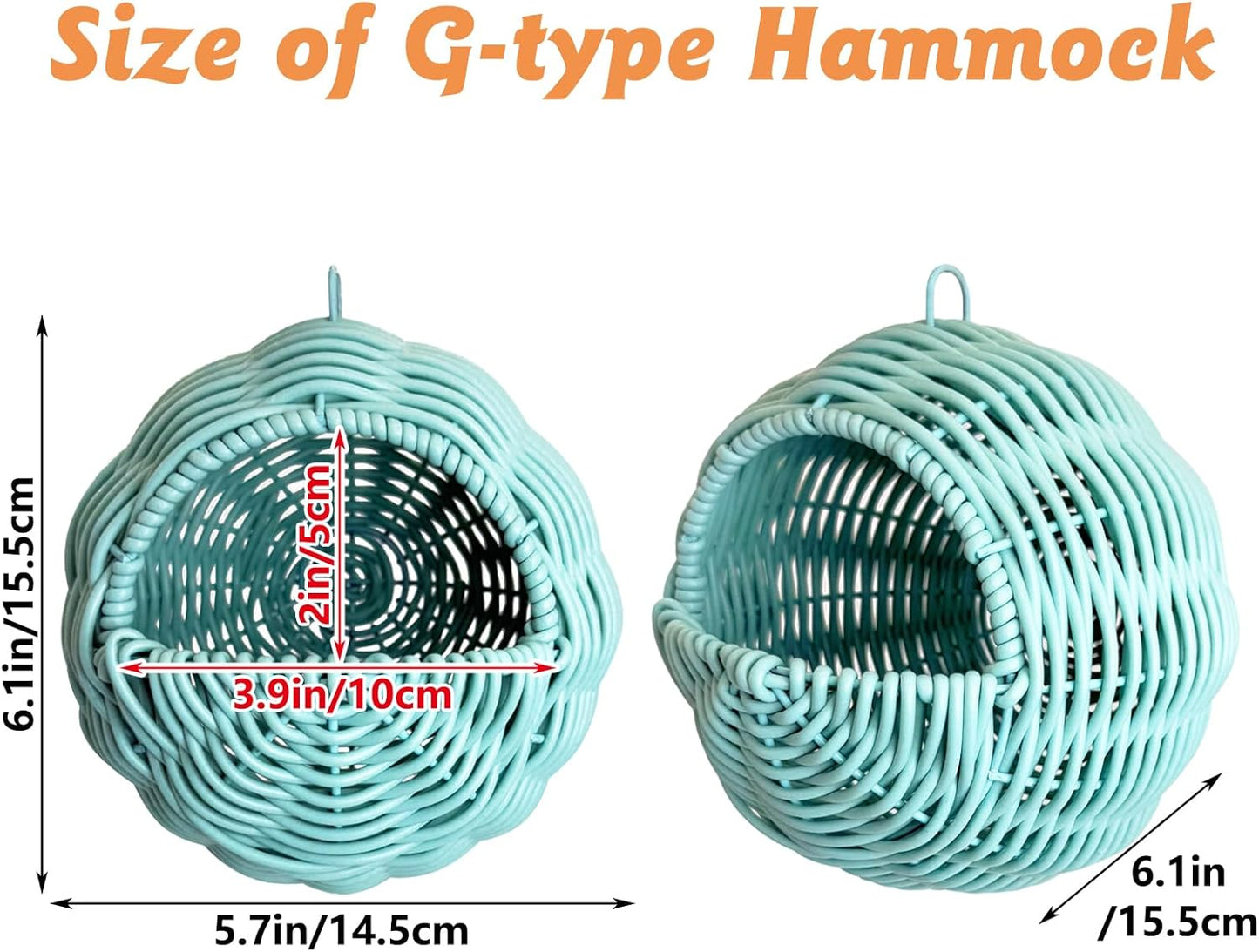 BNOSDM Wooden Long Bird Ladders and Blue Rattan Hang Bird Nest for Parrot