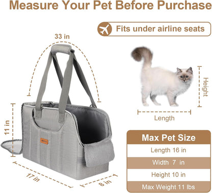 Dog Purse Carrier for Small Dogs Cats Rabbits Up to 13lbs, Lightweight Pet Sling Carriers with Crossbody Strap, Portable Puppy Soft Sided Tote Bag Carrier for Vet,Hiking,Travel Gray