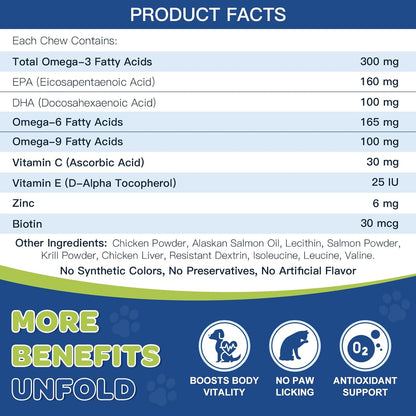 NATURE TARGET Omega 3 Fish Oil for Dogs, Salmon Oil for Dogs Skin and Coat with EPA & DHA Fatty Acids, Dog Itchy Skin Relief & Hot Spot Treatment, Reduce Shedding, Support Hip & Joint Health - 180 ct