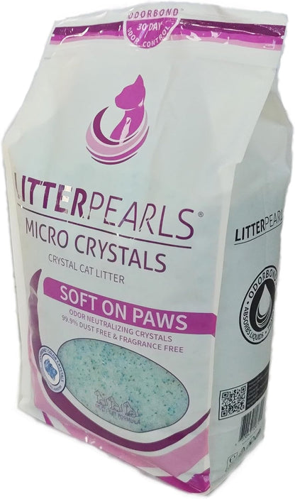 Litter Pearls Micro Crystals Unscented Non-Clumping Crystal Cat Litter with Odorbond, 10.5 Pounds