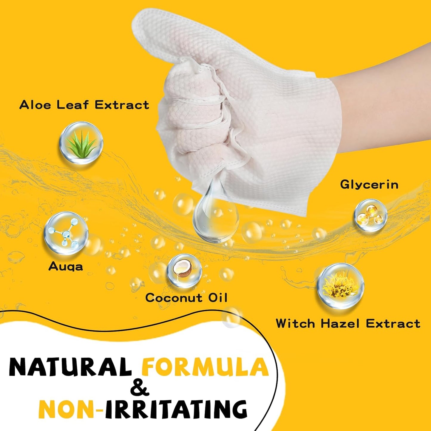 Pet Glove Wipes for Dogs Cats Disposable Dog Wipes Cleaning Deodorizing for Fur Paws and Butt Rinse Free Shampoo Mittens Cat Grooming Bath Wipes 20PCS