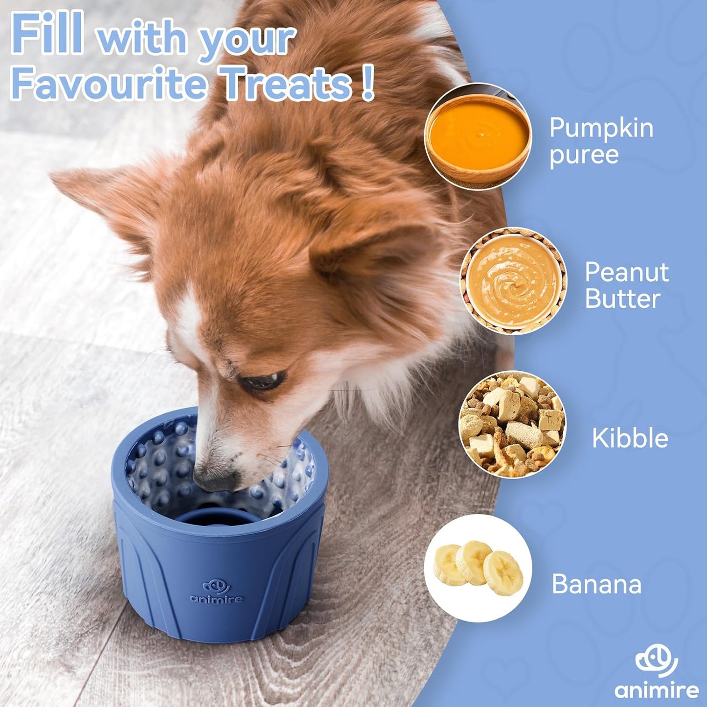 Dog Slow Feeder Lick Bowl, Anxiety Relief Dog Licking Mat Treat Dispenser, Non-Slip Anti-Choking Slow Eating Lick Bowl for Small Medium and Large Breed Dogs, BPA Free Silicone