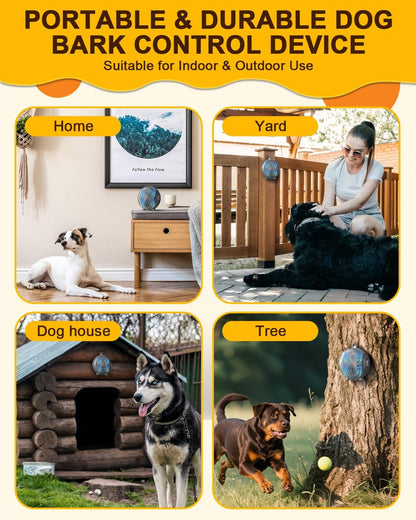 Anti Barking Device for Dogs, Rechargeable Ultrasonic Bark Box with 3 Adjustable Modes, Safe 35FT Dog Bark Deterrent Device & Dog Barking Silencer for Indoor and Outdoor Use (Gray)