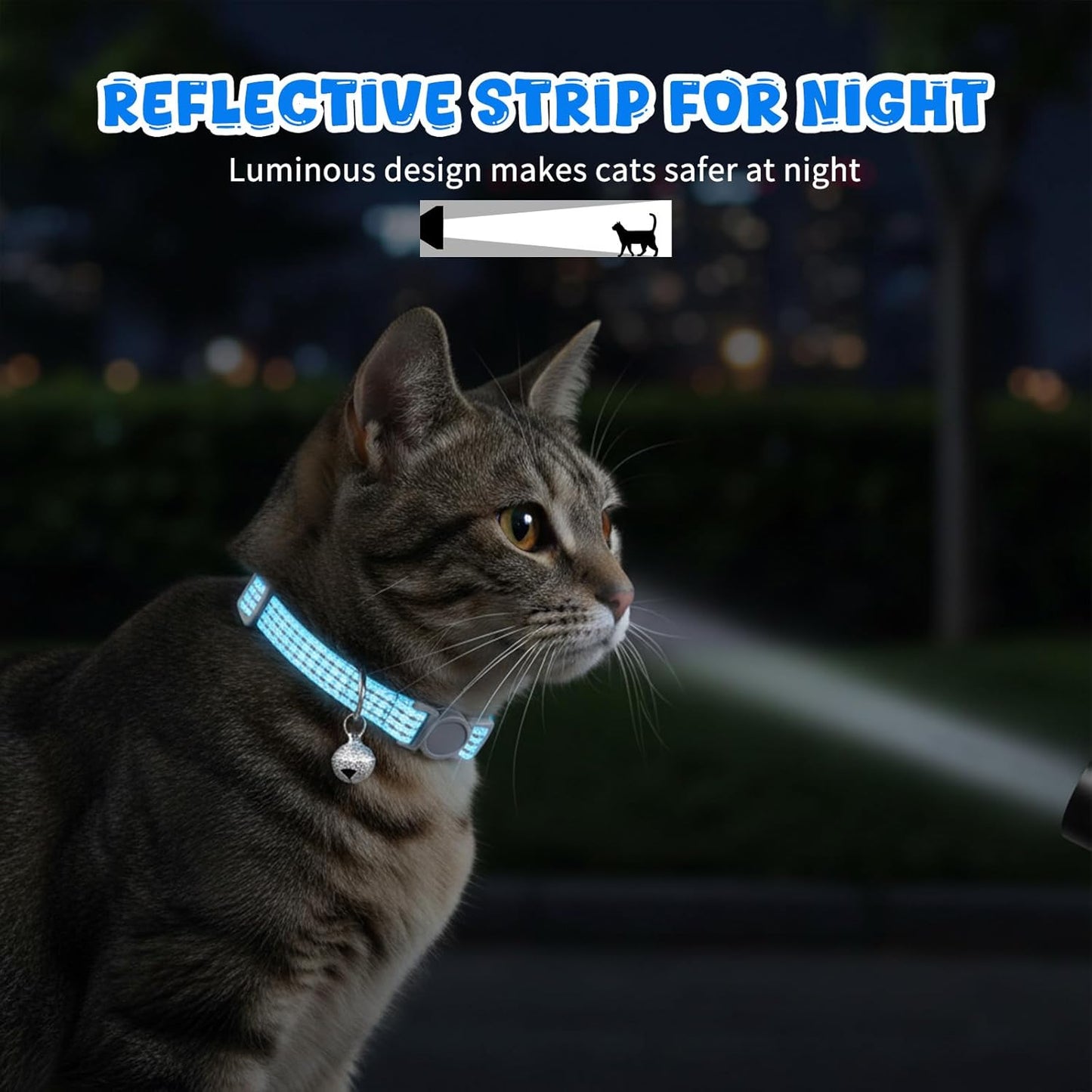 5 PCS Reflective Breakaway Cat Collars with Bells, Adjustable Breakaway Kitten Collars Colorful Soft Safety Buckle Cat Collar Girl Boy Pet Cats Collar, SafetyCollar for Pet Supplies Stuff Accessories