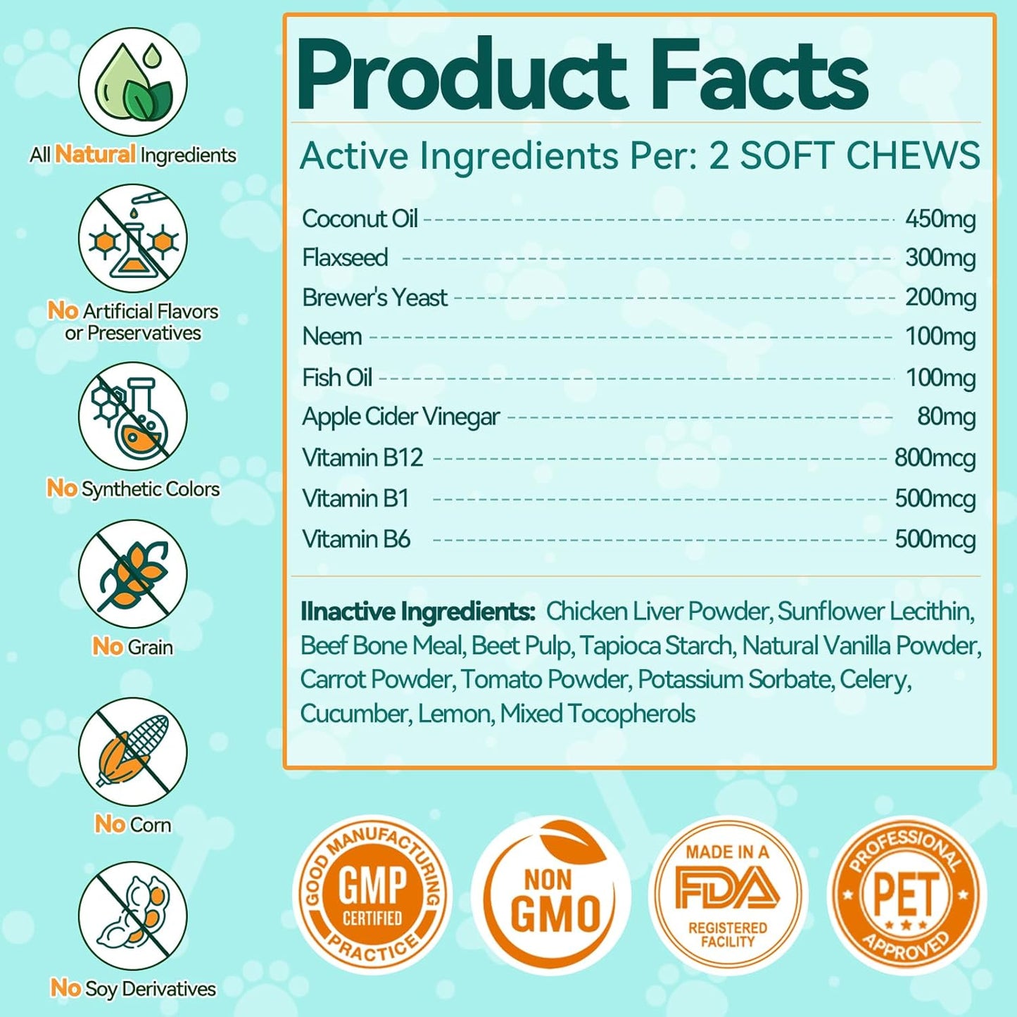 Flea and Tick Prevention for Dog, Natural Oral Flea & Tick Support Drops with Omega-3 for Puppy Pets - Supports Healthy Skin & Coat - Oral Supplement for All Breeds and Ages - Chicken