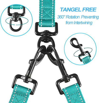 PetBonus No Tangle Double Dog Leash and Dog Seat Belt for Car