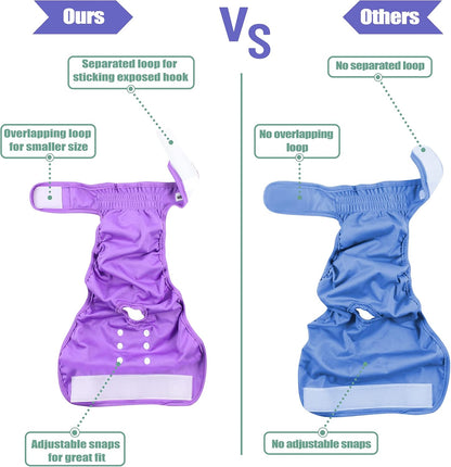 wegreeco Washable Reusable Premium Female Dog Diapers, Medium Large Small Dog Doggie Puppy & Doggy Diapers Female,Period Panties in Heat (Pack of 3, Medium)