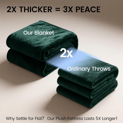 gogobunny Waterproof Bed Blanket, Reversible Sherpa Fleece Throw Blanket for Dog Puppy Cat, Furniture Cover Protects Bed Couch Sofa from Liquid Pee and Pet Fur (Forest Green, 50x60 inches)