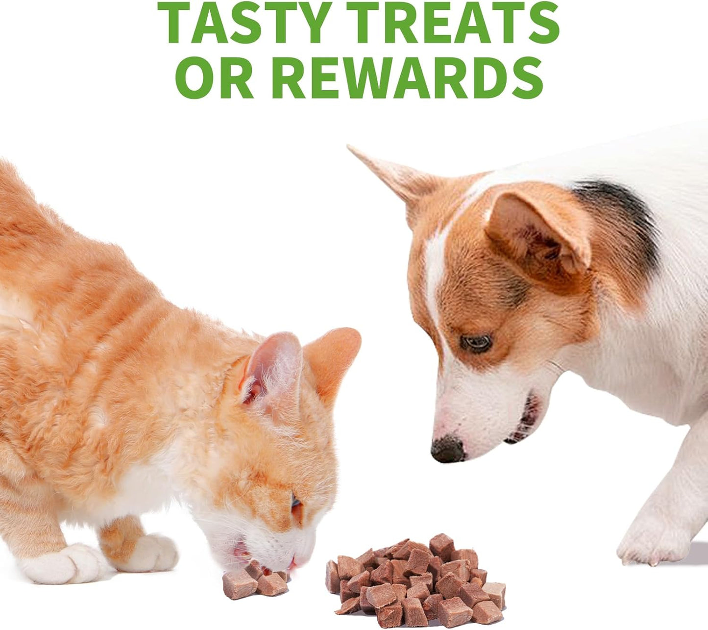 OPET Freeze Dried Cat Treats - Single Ingredient High Protein Pet Food, Healthy Training Snacks, Freeze Dried Duck Food Toppers for Cats and Dogs, Grain Free (4 Pack, Chicken & Duck)