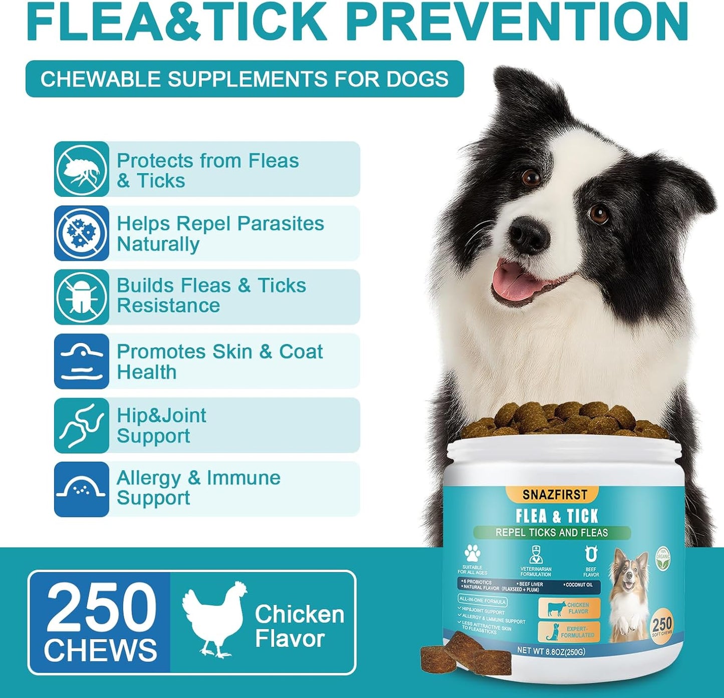 Dog (Chicken Flavor, 250 Chews)