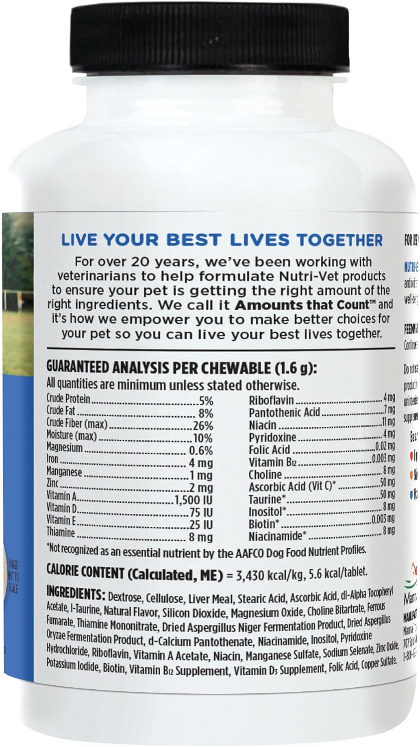 Nutri-Vet Senior-Vite Multivitamin, Dog Supplements, Immune Support, Pet Supplies, Vitamins for Dogs, Senior Essentials, Made in USA, Multivitamin for Pets, 120 Count