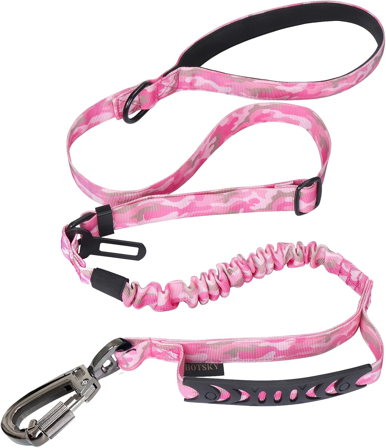 Hotsky Tactical Dog Harness and Leash for Medium Dogs No Pull, Adjustable Military Service Dog Vest Reflective Pet Harness with Control Handle Molle System for Dogs Training Walking(Pink Camo, XL)