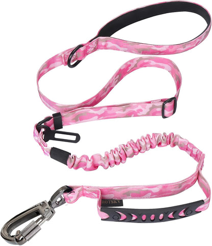 Hotsky Tactical Dog Harness and Leash for Medium Dogs No Pull, Adjustable Military Service Dog Vest Reflective Pet Harness with Control Handle Molle System for Dogs Training Walking(Pink Camo, XL)