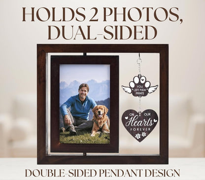 InnoBeta Dog Memorial Gifts for Loss of Dog, Pet Picture Frame, 4x6, You Left Paw Prints, Tabletop