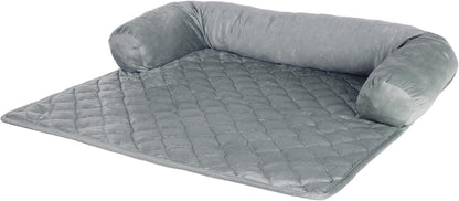 Couch Cover for Dogs - 30x30.5 Water-Resistant Pet Furniture Protector with Memory Foam Bolster and Quilted Fabric - Pet Supplies by PETMAKER (Gray)