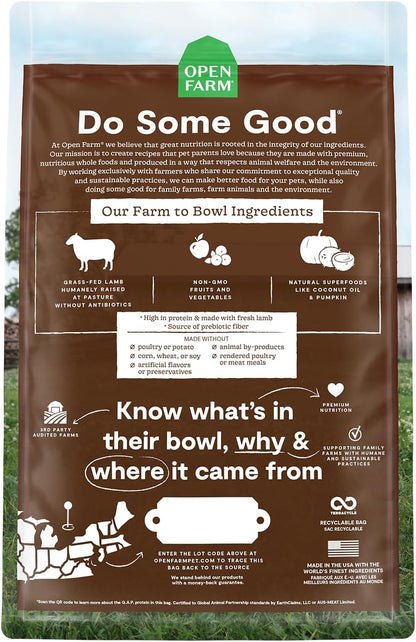 Open Farm Pasture-Raised Lamb Grain-Free Dry Cat Food, Humanely Raised Lamb Recipe with Non-GMO Superfoods and No Artificial Flavors or Preservatives, 2 lbs