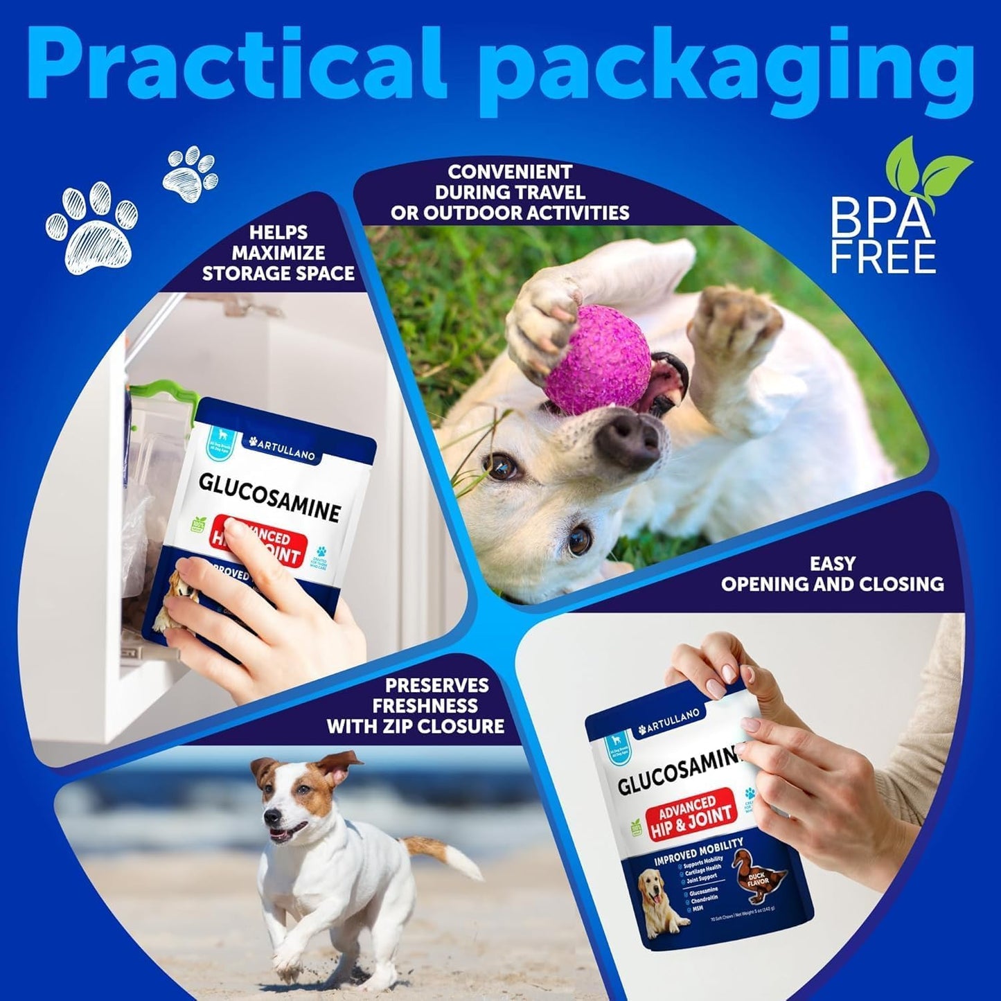 20 in 1 Dog Multivitamin + Glucosamine Chews Bundle - Chewable Vitamins for Hip & Joint Support, Immunity, Mobility, Skin & Digestion - Chondroitin, MSM