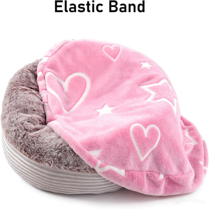 Round Replacement Dog Bed Cover - Elastic Edged Washable Protector with Glow in The Dark Heart Pattern for Small & Medium Beds, Cover Only, 20"x9.8"