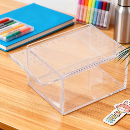 Jumping Spider Habitat | Transparent Gecko Breeding Container | Acrylic Small Terrarium,for Lizard Frog Gecko Snail Turtle Observation Breeding Feeding