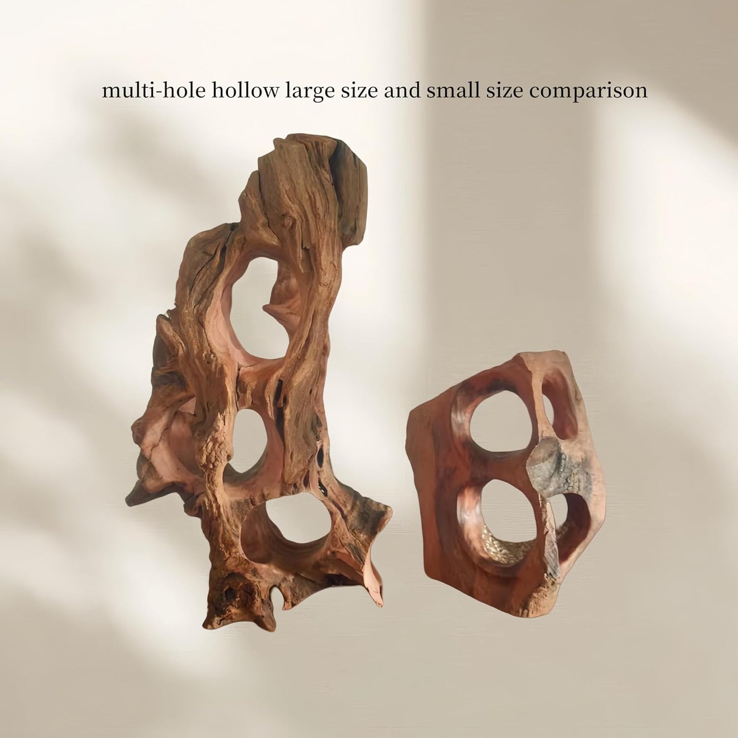 Natural Wood Aquarium Cave Betta Fish Hideout for Aquarium Fish Tank Decorations-Reptile Hide-Snake Hide-Cave for Cichlids Habitat Shelter for Crayfish Shrimp and Other Aquatic Pets 6.1-9.8"