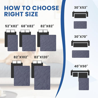 Waterproof Dog Blanket, Non-Slip Soft Pet Bed Cover, Couch Cover for Dogs Washable, Protects Sofa, Furniture, Crate, Car, Tear Resistant Leakproof Pet Blanket (68x82 Inch, Grey Blue)