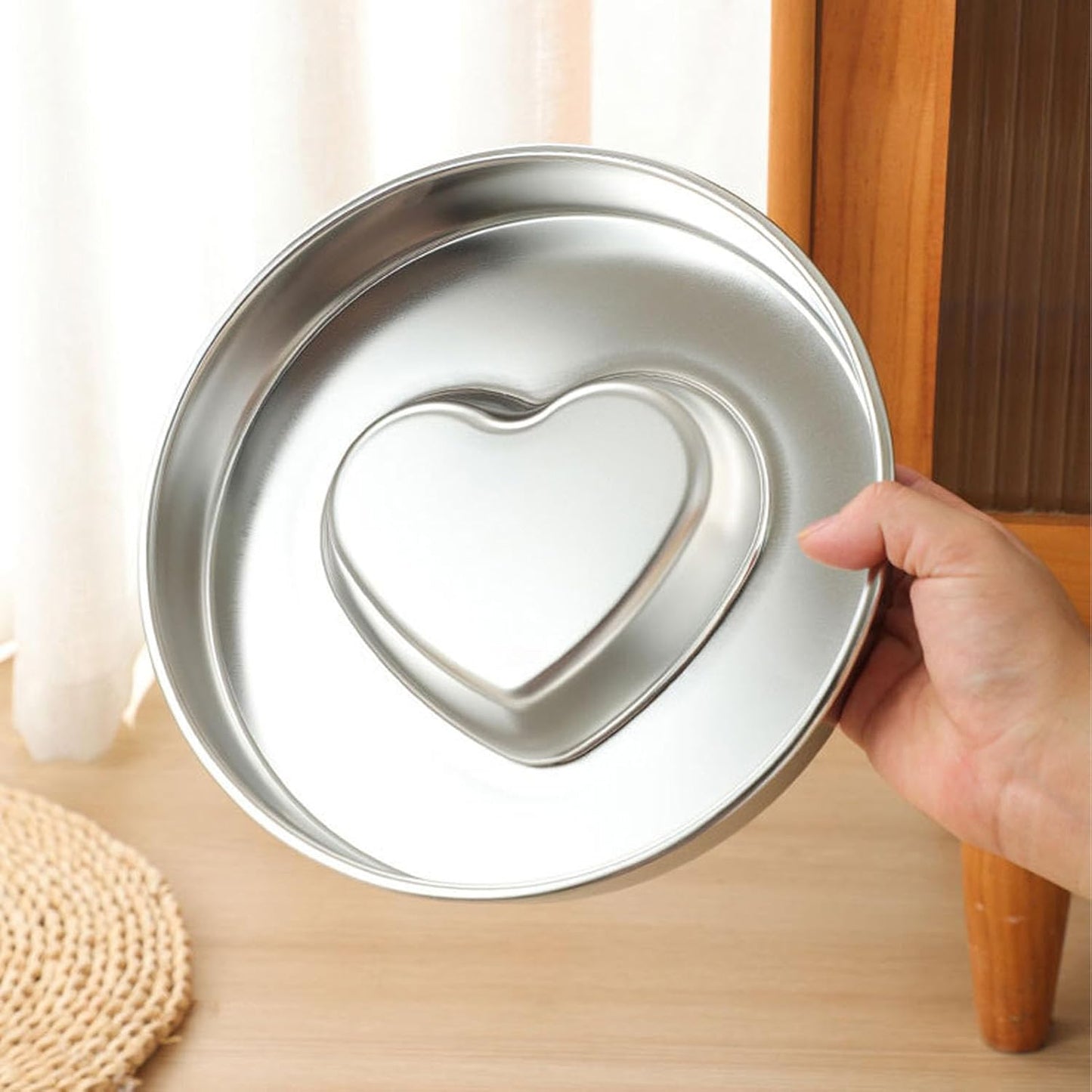 Pssopp Pet Slower Food Feeding Bowls, Stainless Steel Heart Shaped Maze Dog Feeder for Large Medium Small Breeds Pets Slow Down Eating