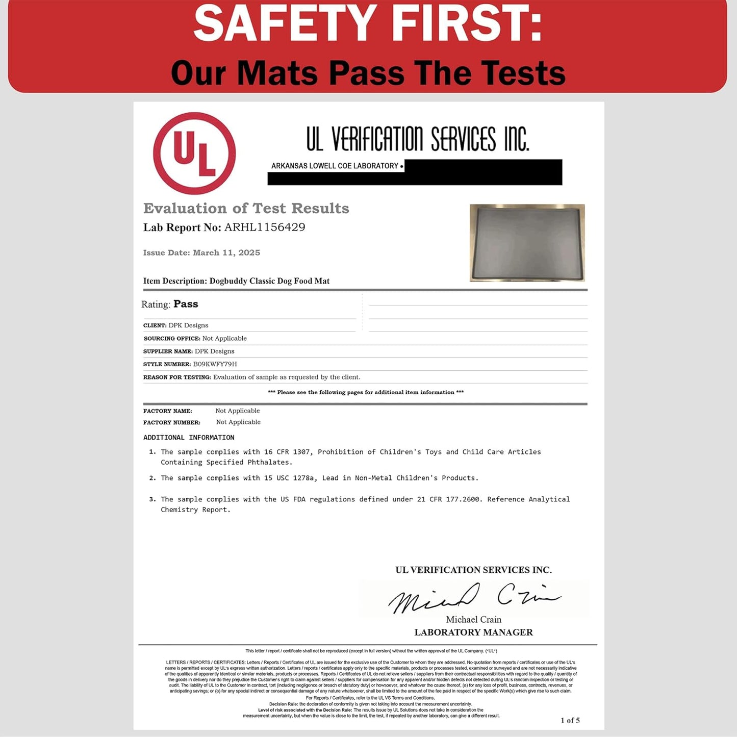 DogBuddy Dog Food Mat – Waterproof Dog Bowl Mat for Food and Water, Silicone Pet Feeding Mats for Floors, Non-Slip Placemat with High Edges for Dogs Bowls, Puppy Essentials (L: 24" x 16", Shadow)