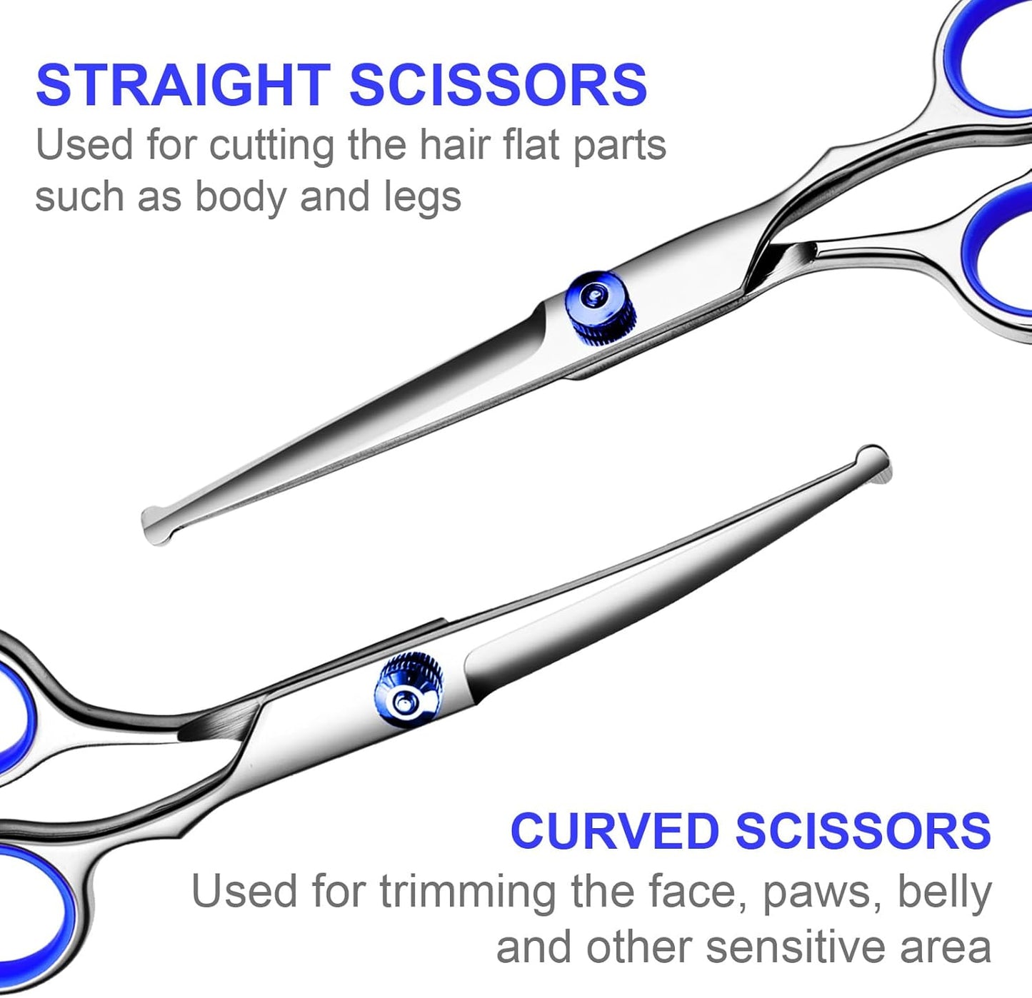 Professional 6 in1 Dog Grooming Scissors Kit, Titanium Coated Dog Scissors for Grooming, Grooming Shears Kit for Dogs Cat Pet At Home