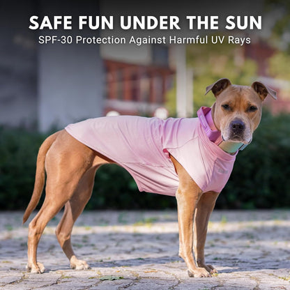 Spark Paws Sunblock Dog T-Shirt, SPF30 Protection, Lightweight Breathable Quick Dry for Dogs with Sensitive Skin - Purple & Pink (Set of 2) - 2XL