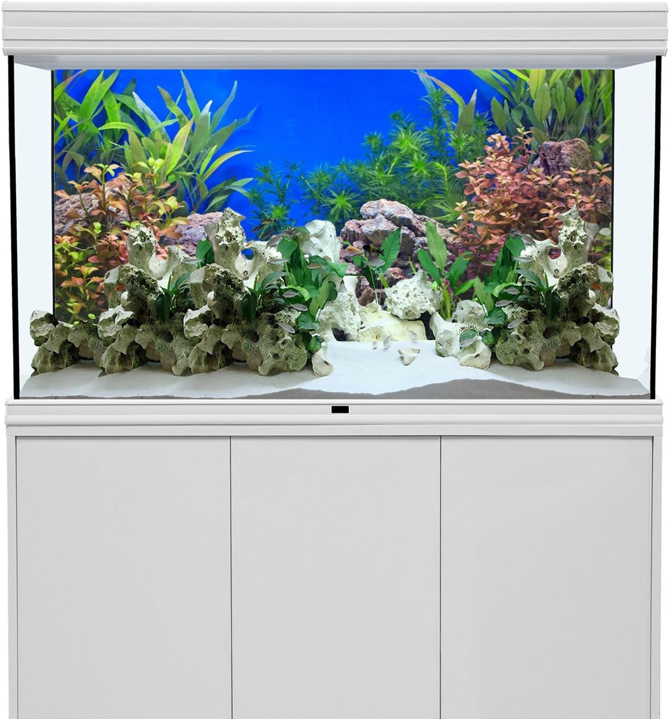 AWERT 30x18 inches Aquatic Plant Fish Tank Background Stone River Bed & Lake Aquarium Background Vinyl