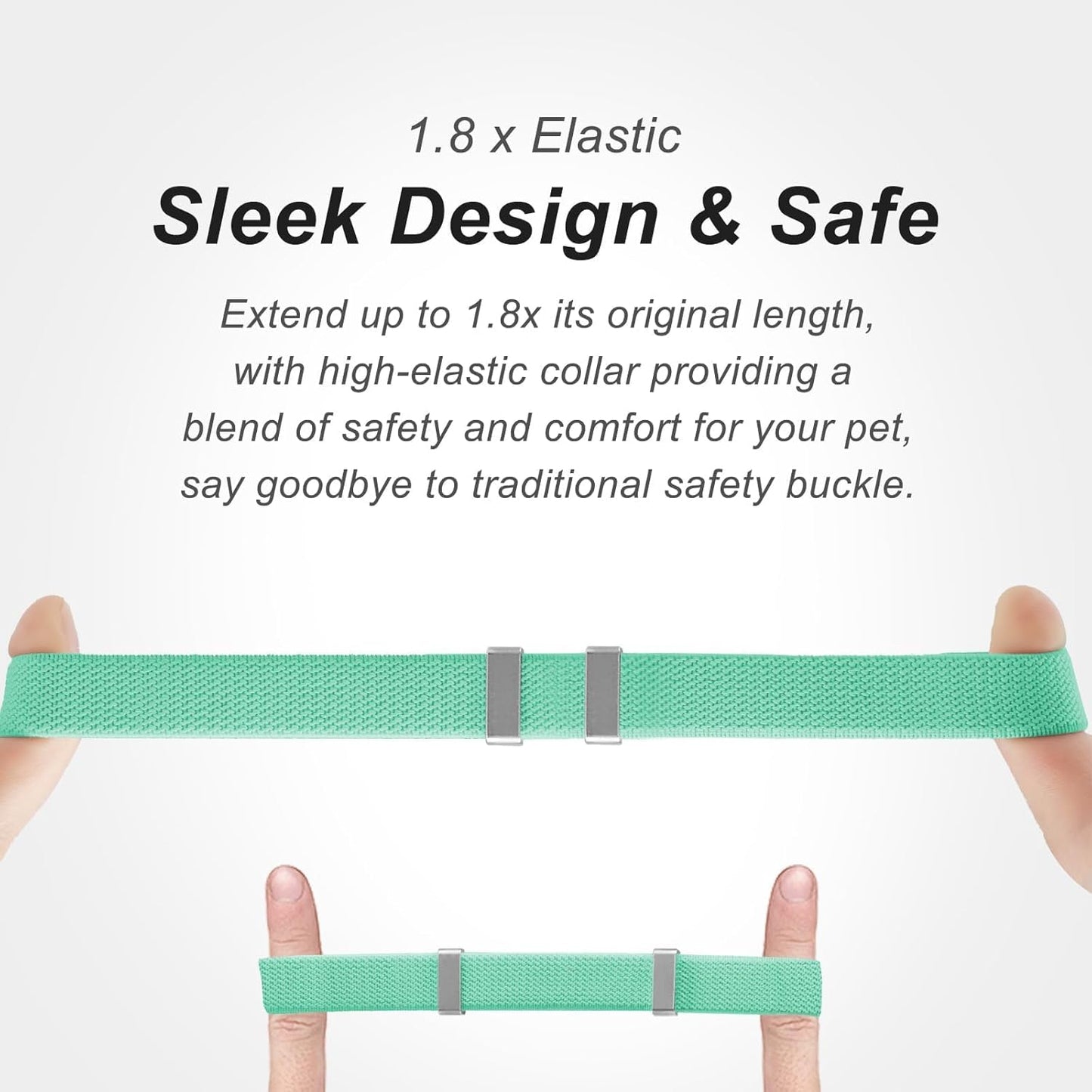 Stretchy AirTag Cat Collar, Cat Collar with Apple Air Tag Holder, Stepless Adjustable GPS Pet Collar for Cats Kittens，Green