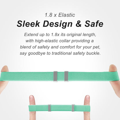 Stretchy AirTag Cat Collar, Cat Collar with Apple Air Tag Holder, Stepless Adjustable GPS Pet Collar for Cats Kittens，Green