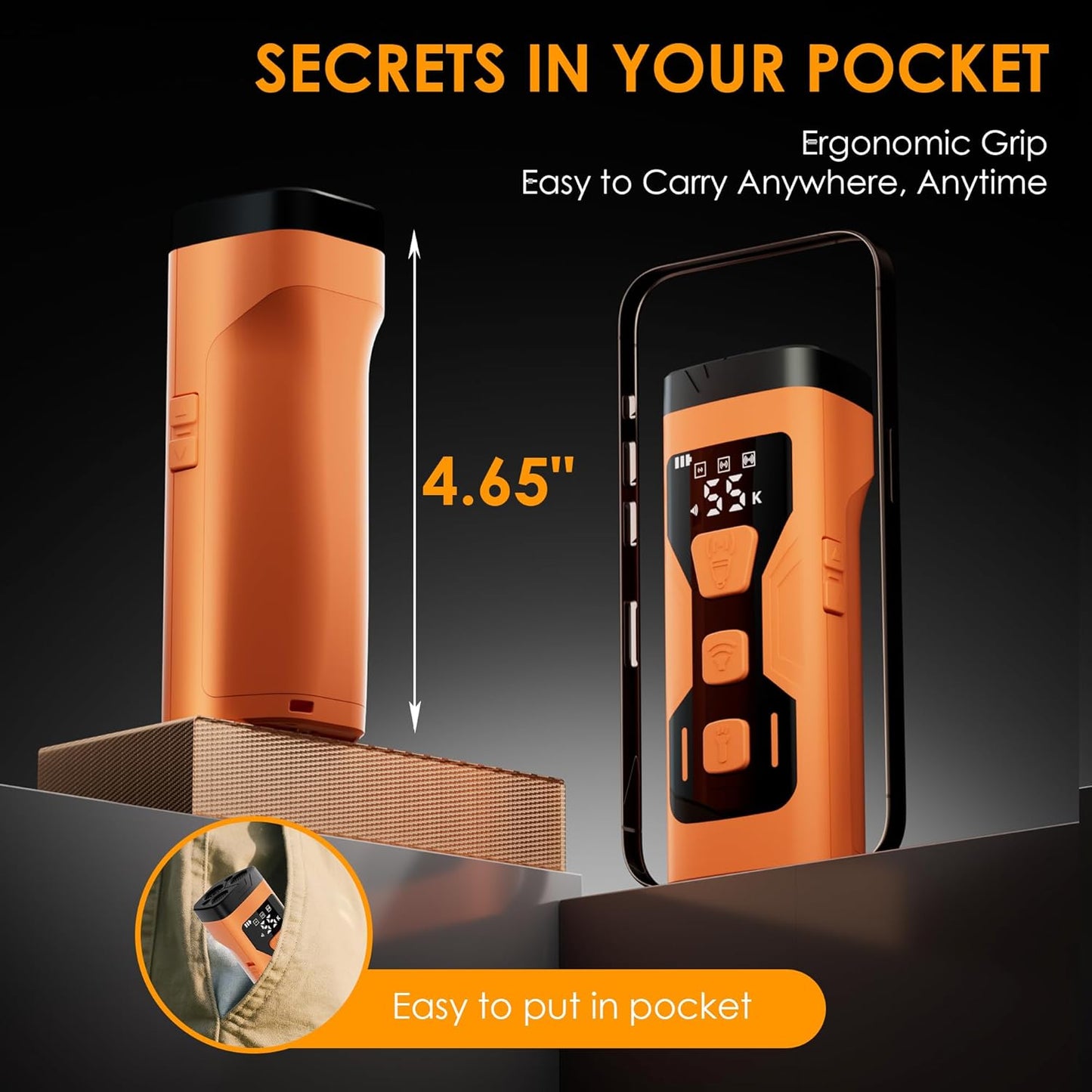 Dog Bark Deterrent Devices, 3X Ultrasonic 65FT Anti Barking Device, 4 Gear Frequencies Safer Alternatives to Dog Training Bark Collars, Portable Design with Display for All Dogs (Blue)