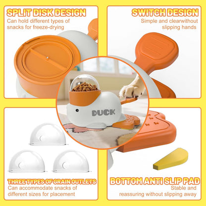 Dog Interactive Treat Dispenser Toy Food Puzzle Slow Feeder Duck-Shaped Dog Puzzle Feeders for Small Medium Dogs Cats IQ Training Reduces Bloating for Healthy Eating White