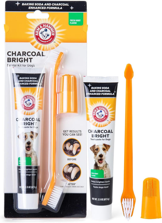 Arm & Hammer for Pets Dog Dental Care Fresh Breath Kit | Includes Arm & Hammer Baking Soda Dog Toothpaste and Dog Toothbrush | Dog Plaque Removal Kit, Mint