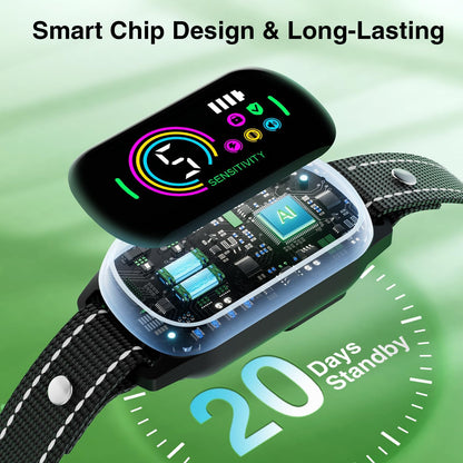 2 Pack Bark Collar, Rechargeable Dog Bark Collar for Large Medium Small Dogs, Smart Training Collar with 5 Adjustable Sensitivity Beep Vibration Harmless Shock, Anti Barking Device for Dogs