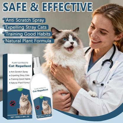 Cat Deterrent Spray, Botanical Cat Repellent Spray for Furniture, Gentle for Indoor & Outdoor Use, Helps Stop Urine Marking & Scratches, Effective Training Aid, 100ml