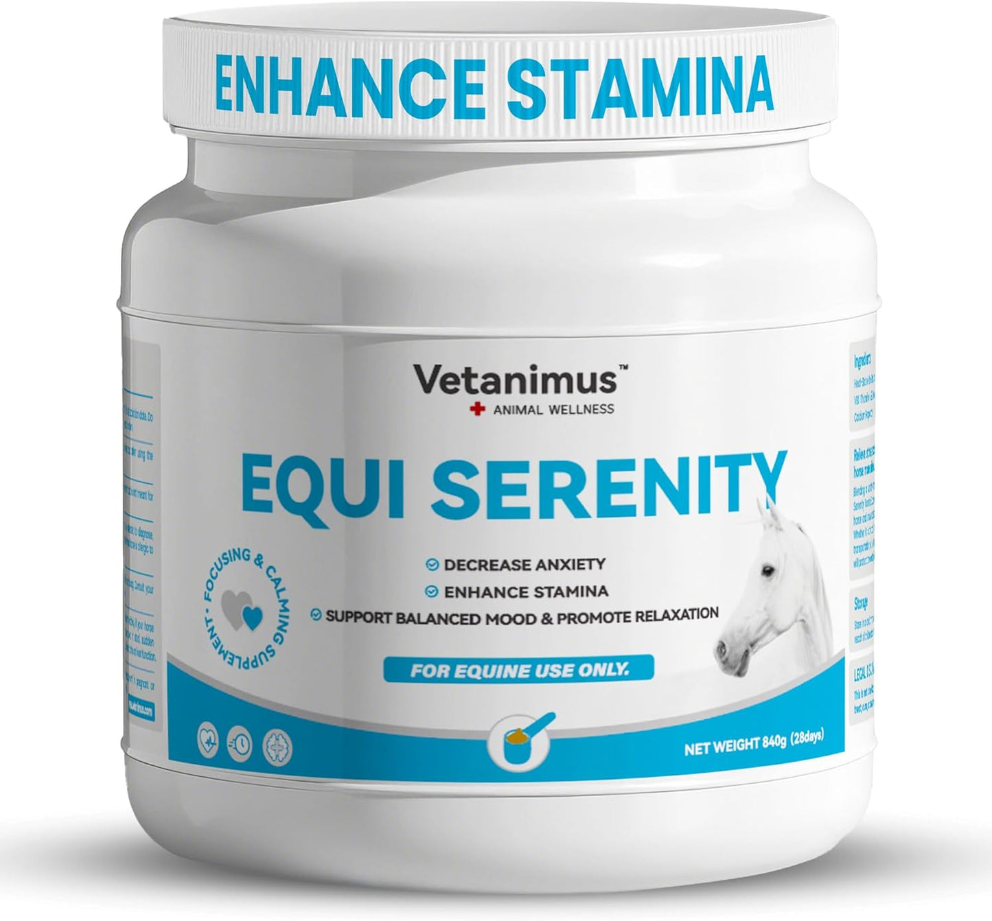 Calmative Taurine Supplement for Horses Enhance Focus and Concentration for Horse Health Focusing & Calming Taurine Powder Supplement 28-Day Supply