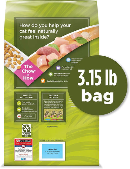 Purina Cat Chow Naturals Dry Cat Food, Indoor With Real Chicken & Turkey, 3.15 Lb Bag