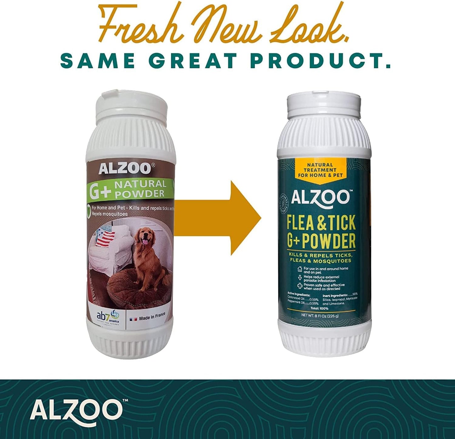 ALZOO Flea & Tick Cat Collar and Flea & Tick G+ Powder, 100% Plant-Based Active Ingredients
