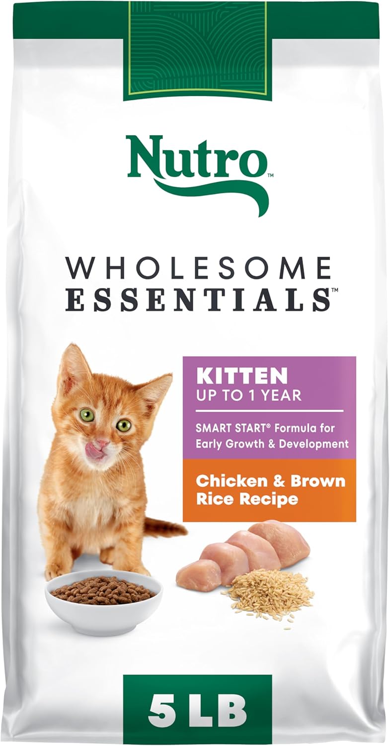 Nutro Wholesome Essentials Natural Dry Cat Food Kitten Formula Chicken & Brown Rice, 5 lb. Bag